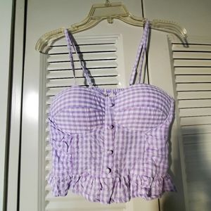 lilac gingham spring tank